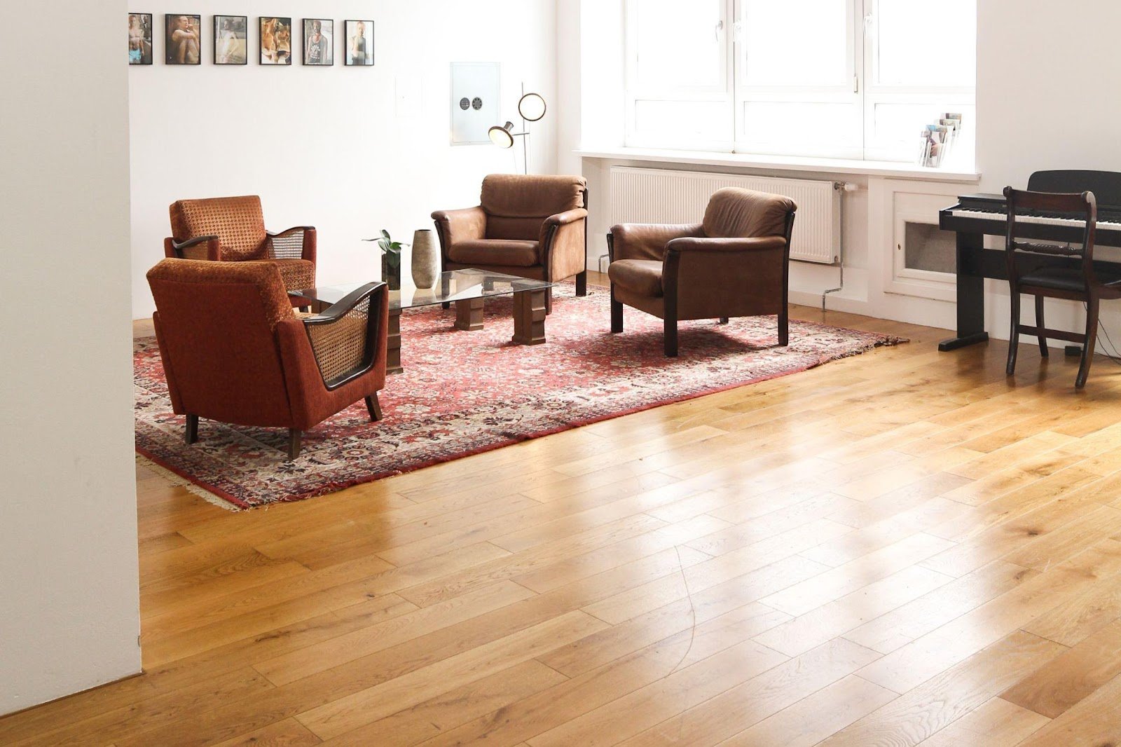 Furniture on Rug with Luxury Vinyl Flooring Underneath