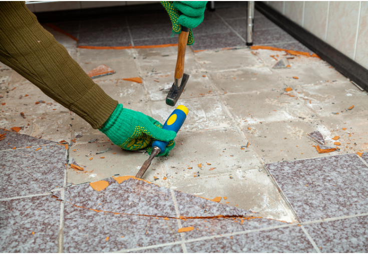 REMOVING TILE FLOORING